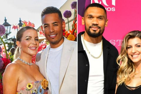 Ina und Dennis Aogo (l.) leben mit der Familie in Dubai - Sarah und Dominic Harrison ebenso.