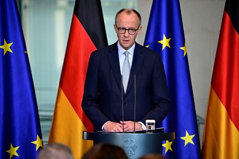 Kanzler Merz bei Erklärung zu Nahost in Berlin