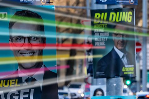 Wahlplakate in Baden-Würtemberg vor der Landtagswahl 2026