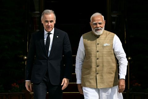 Mark Carney (l.) und Narendra Modi