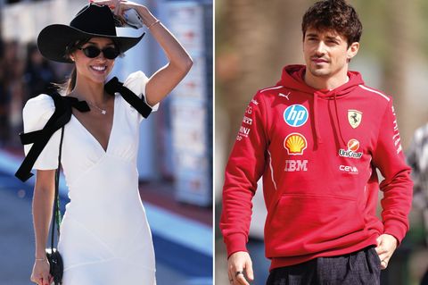 Sie sind nun verheiratet: Alexandra Saint Mleux und Charles Leclerc. (Archivbild) Foto: Nick Didlick/David Davies/AP/PA/dpa