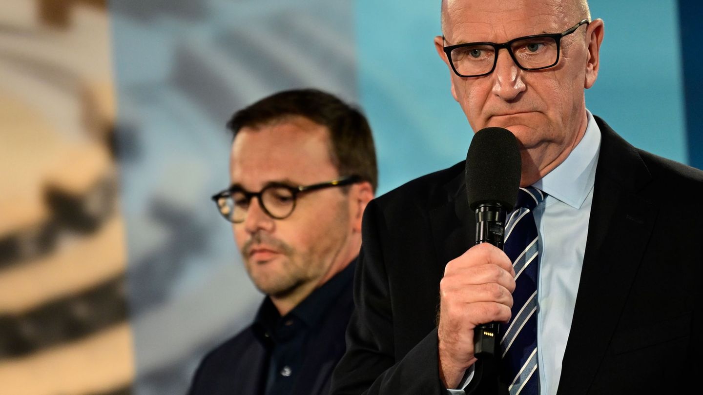 Die SPD von Ministerpräsident Dietmar Woidke (rechts) und die CDU von Landeschef Jan Redmann streben eine gemeinsame Koalition a