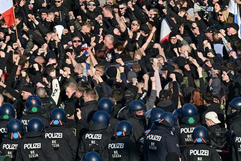 Rechtsextremisten bei Demonstration