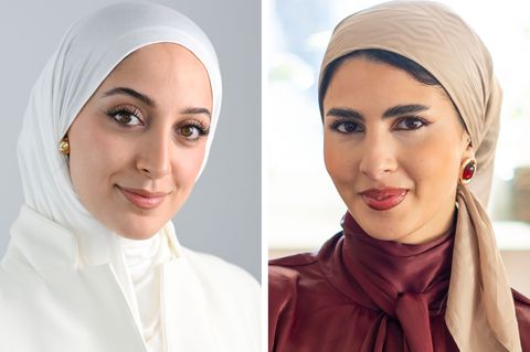 Büsra Sayed und Amina Ben Bouzid wollen "Miss Germany" werden - und Frauen mit Kopftuch sichtbar machen. Foto: Jens Kalaene/Andr