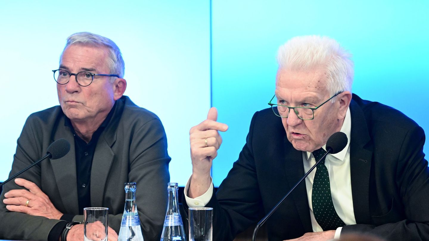 Wirkten nicht ganz einer Meinung zu dem Hagel-Video: Thomas Strobl (links) und Winfried Kretschmann. Foto: Bernd Weißbrod/dpa