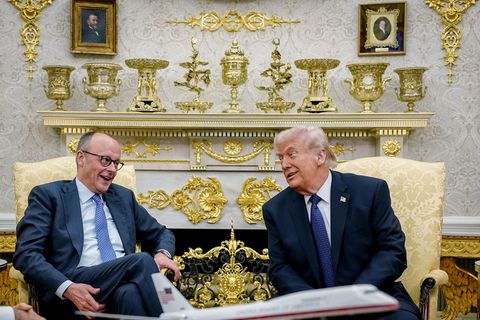 Kanzler und US-Präsident kamen wieder gut miteinander zurecht im Oval Office. Foto: Kay Nietfeld/dpa