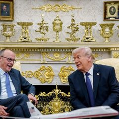 Kanzler und US-Präsident kamen wieder gut miteinander zurecht im Oval Office. Foto: Kay Nietfeld/dpa