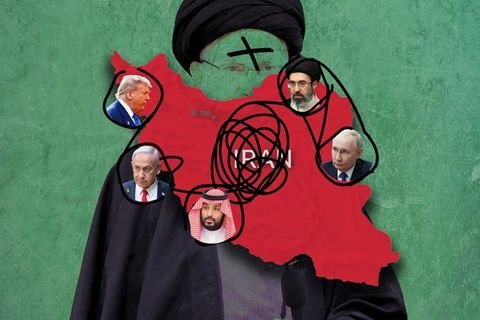 Die politische Lage rund um den Iran in einer Illustration