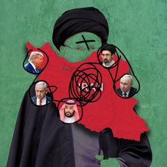 Die politische Lage rund um den Iran in einer Illustration