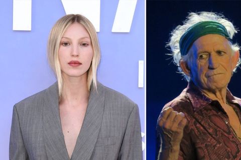 Keith Richards und seine Enkelin Ella, die sich als Model ihre Brötchen verdient.