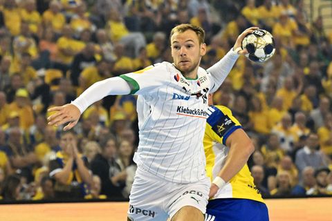 Welthandballer Mathias Gidsel war mit acht Toren bester Füchse-Schütze. (Archivbild) Foto: Piotr Polak/PAP/dpa