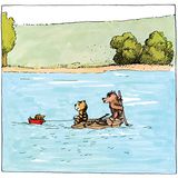 „Wie gut“, sagte der kleine Tiger, „wenn man einen Freund hat, der ein Floß bauen kann. Dann braucht man sich vor nichts zu fürchten.“  Auszug aus „Oh, wie schön ist Panama“, 1978