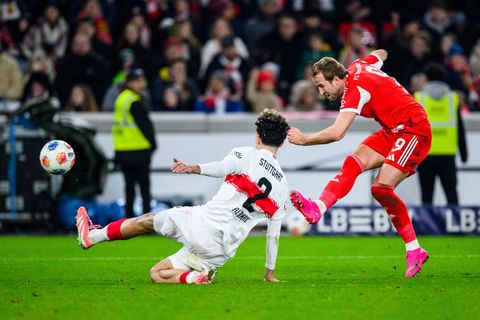 Der FC Bayern mit Torjäger Harry Kane trifft am 19. April wieder auf den VfB Stuttgart. (Archivbild) Foto: Tom Weller/dpa