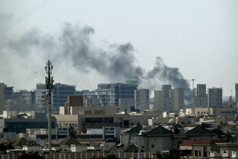 Rauchwolke über Doha