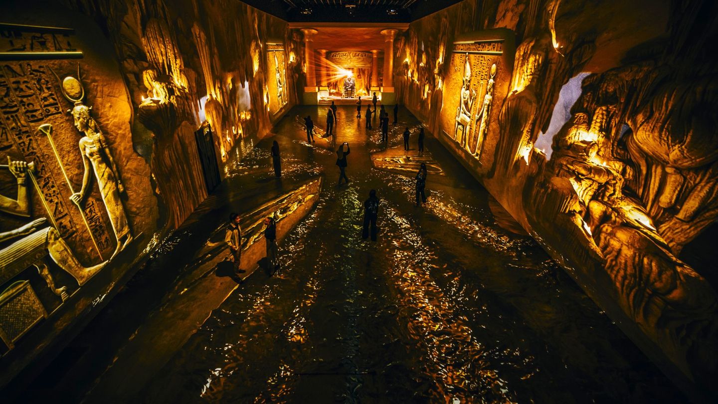 Ägyptens letzte Königin steht im Mittelpunkt der neuen immersiven Ausstellung "Kleopatra" in Hamburg. Foto: -/MAD/Alegria Exhibi