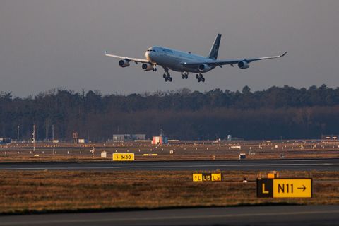 Am Morgen landete am Frankfurter Flughafen die erste Evakuierungsmaschine im Auftrag der Bundesregierung. Foto: Hannes P Albert/
