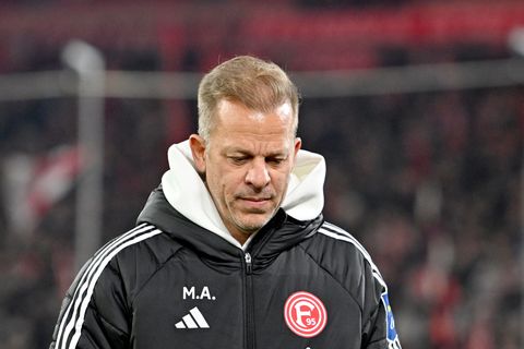 Trauert um seinen Freund Georg Koch: Düsseldorfs Trainer Markus Anfang (Archivbild). Foto: Anke Waelischmiller/dpa