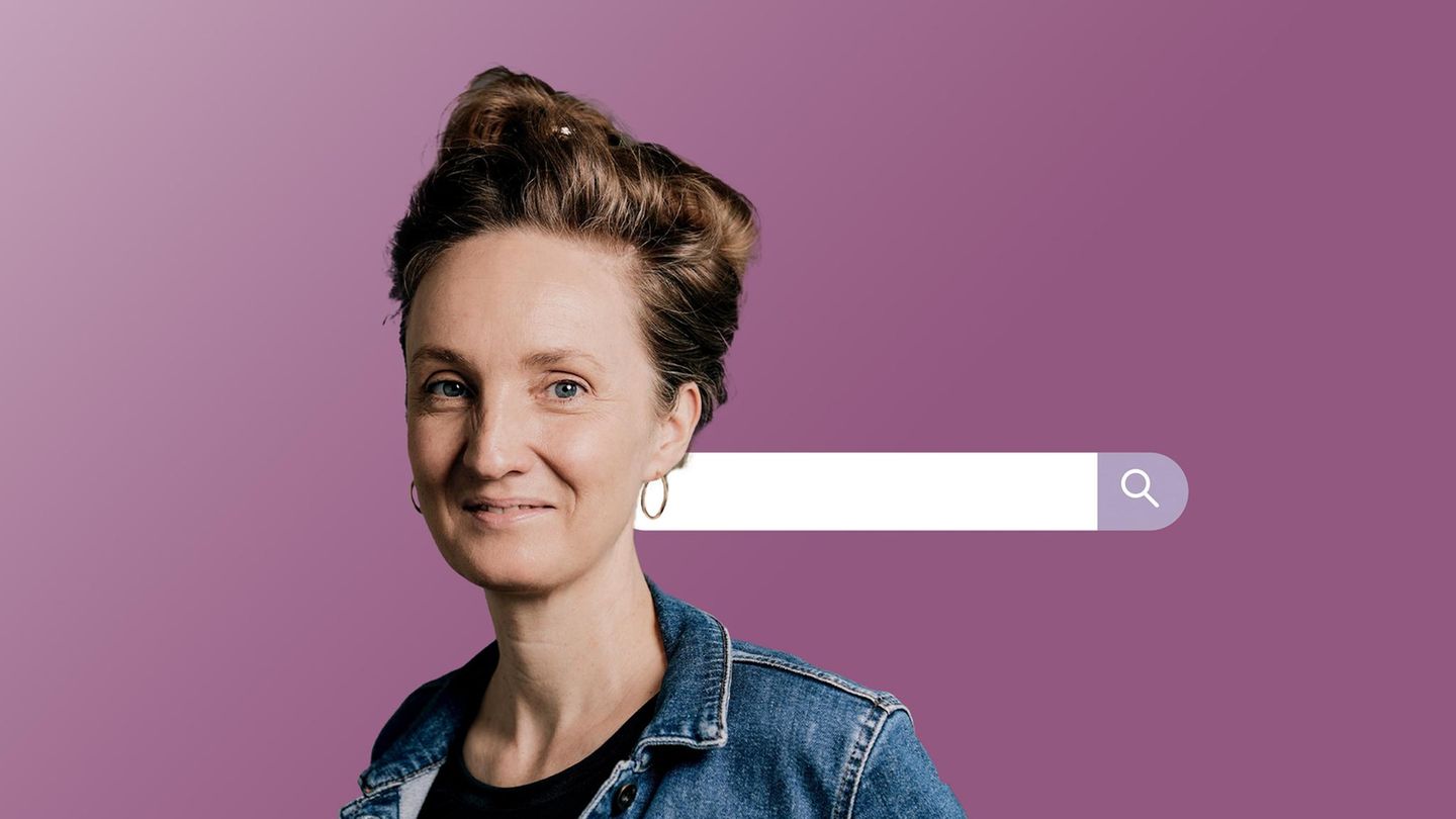 Montage Gefühl der Woche: Kolumnistin Helen mit einer Suchleiste