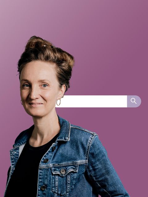 Montage Gefühl der Woche: Kolumnistin Helen mit einer Suchleiste