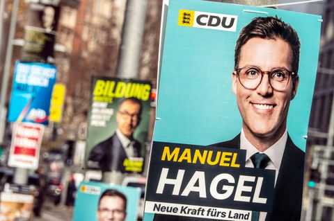 Wahlplakat mit dem Gesicht von Manuel Hagel