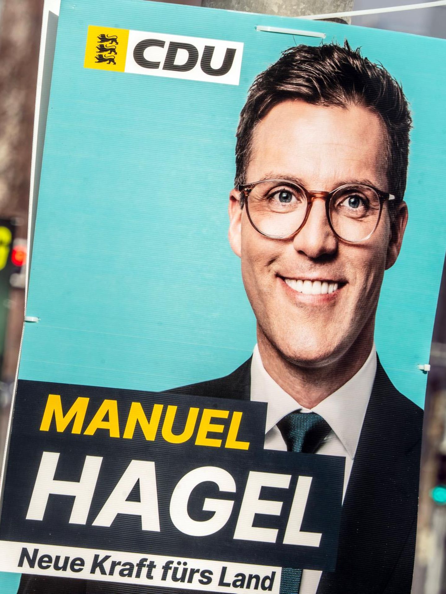Wahlplakat mit dem Gesicht von Manuel Hagel