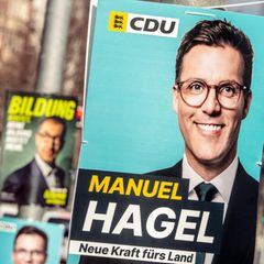Wahlplakat mit dem Gesicht von Manuel Hagel