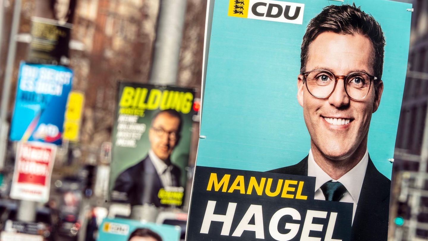 Wahlplakat mit dem Gesicht von Manuel Hagel