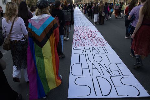 Demonstration zum internationalen Frauentag 2025. (Archivbild) Foto: Hannes P. Albert/dpa