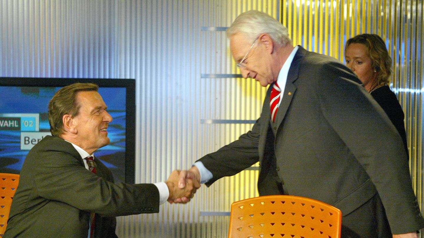 Gerhard Schröder und Edmund Stoiber, 2002
