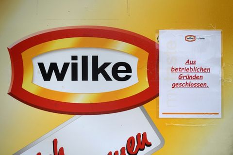 Firmenschild von Wilke im Oktober 2019