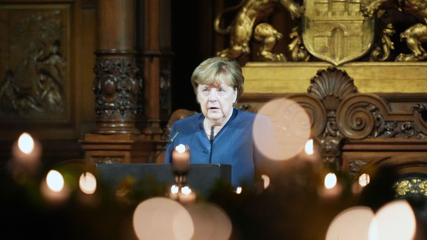 Ex-Kanzlerin Angela Merkel (CDU) mahnt Geschlossenheit der Europäer an. Foto: Marcus Brandt/dpa
