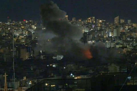 Rauch nach Explosion im Süden von Beirut