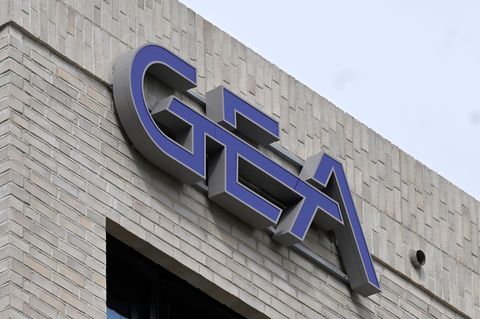 Gea-Logo am Düsseldorfer Unternehmenssitz (Archivbild) Foto: Roberto Pfeil/dpa
