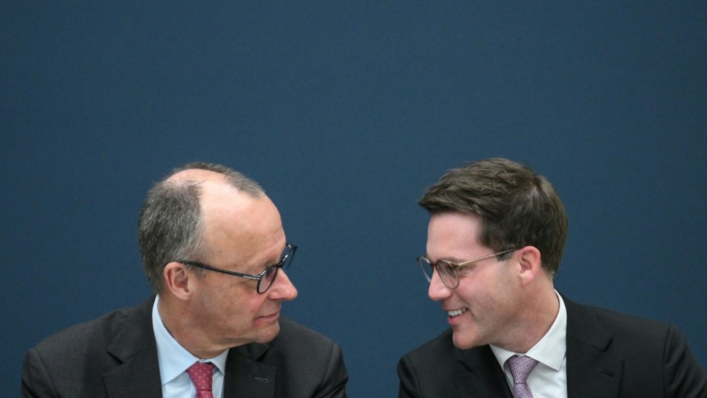 Merz (l.) und CDU-Spitzenkandidat Hagel