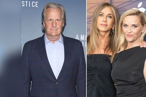 Jeff Daniels steht für "The Morning Show" bald mit Reese Witherspoon (r.) und Jennifer Aniston vor der Kamera.