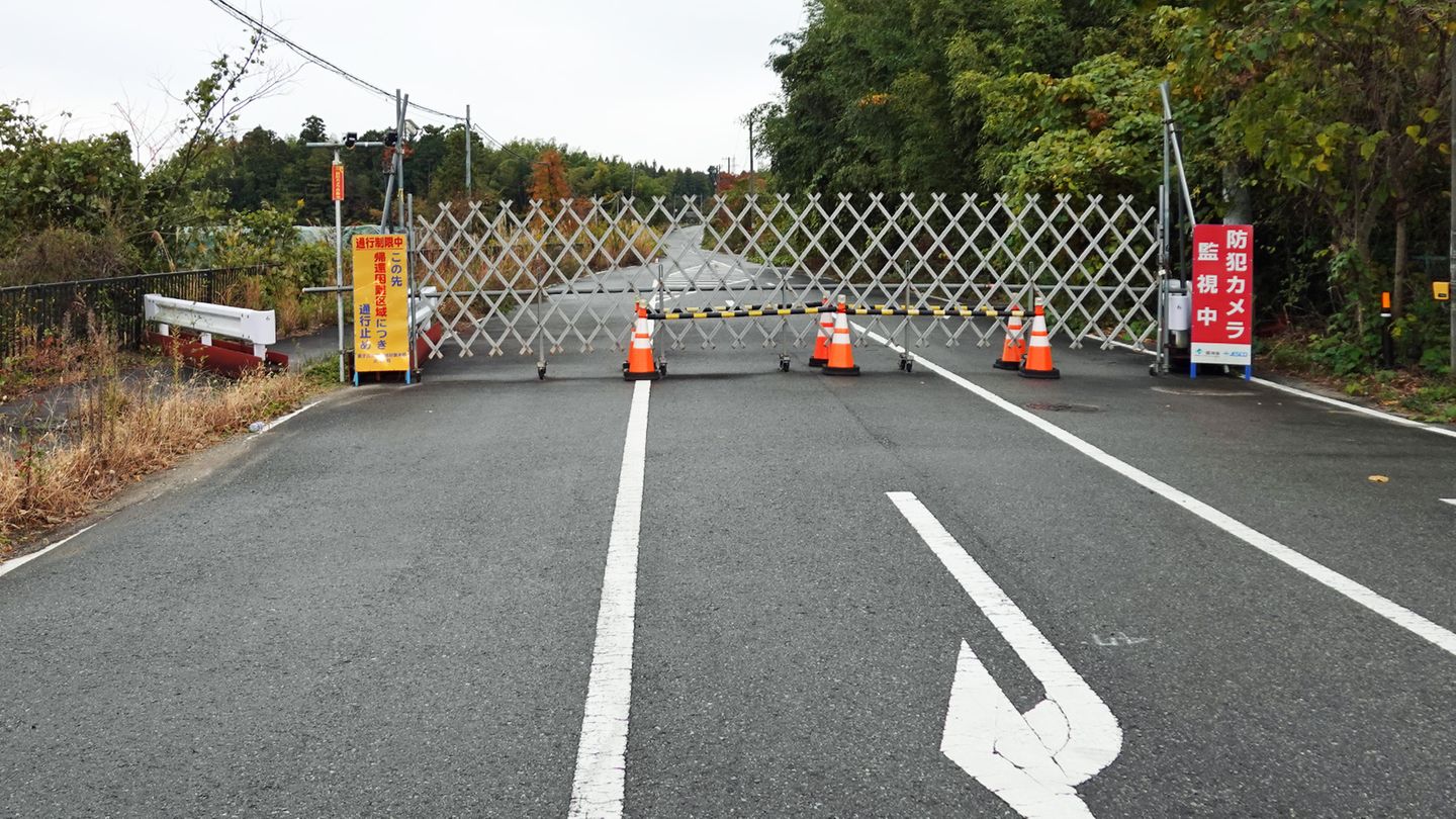 Fukushima Straßensperrung