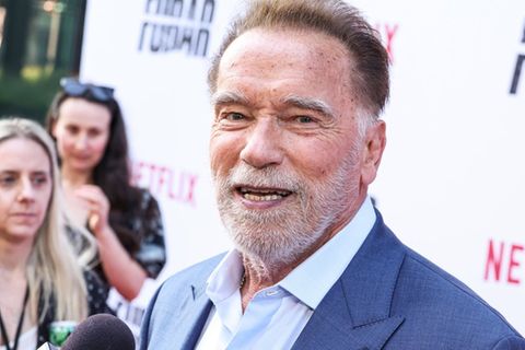 Arnold Schwarzenegger bei einem Event im Rahmen der Veröffentlichung seiner Netflix-Serie "Fubar".