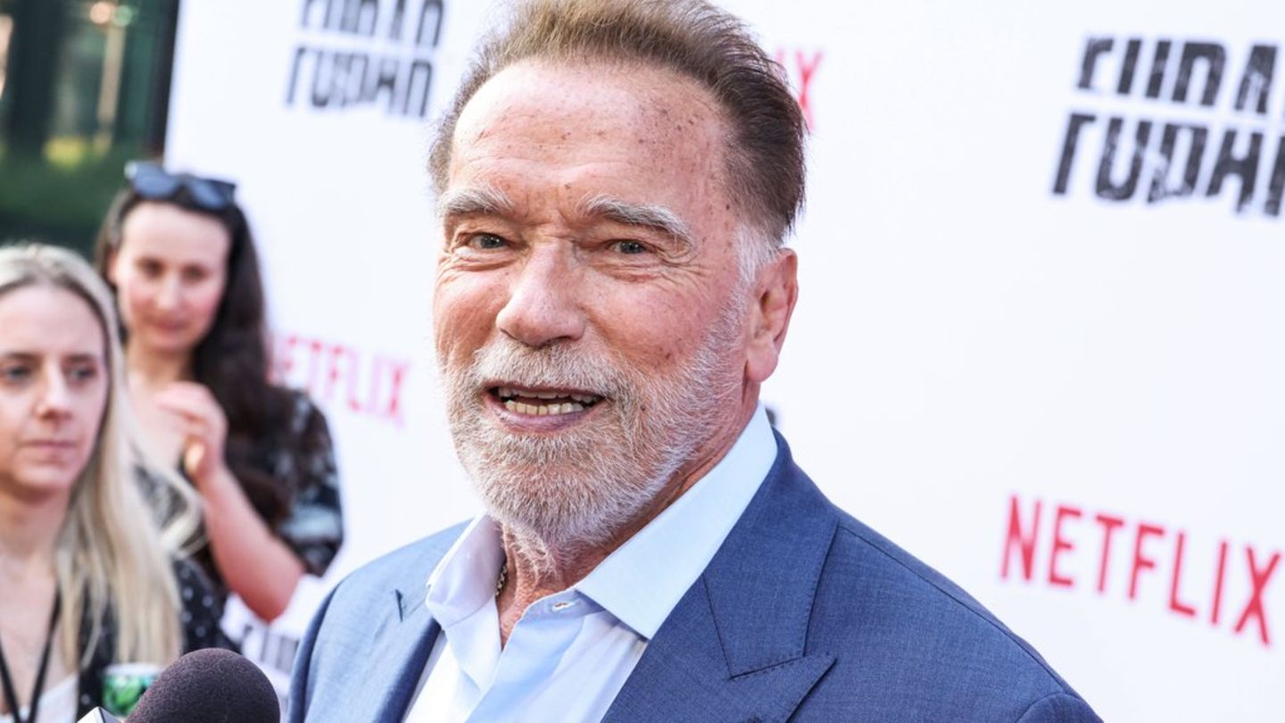 Arnold Schwarzenegger bei einem Event im Rahmen der Veröffentlichung seiner Netflix-Serie "Fubar".