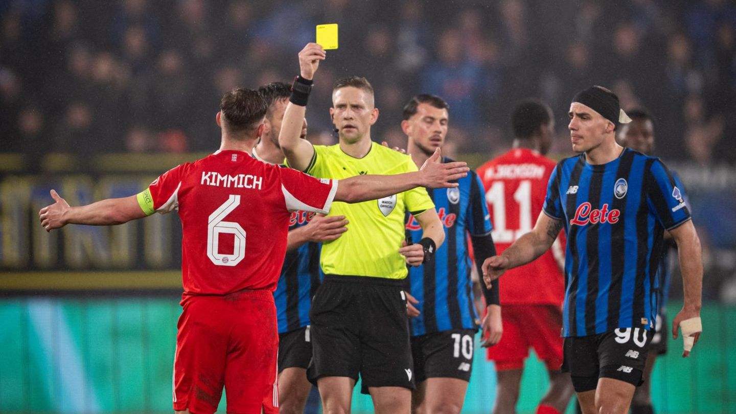 Joshua Kimmich vom FC Bayern sieht in der Champions League Gelb