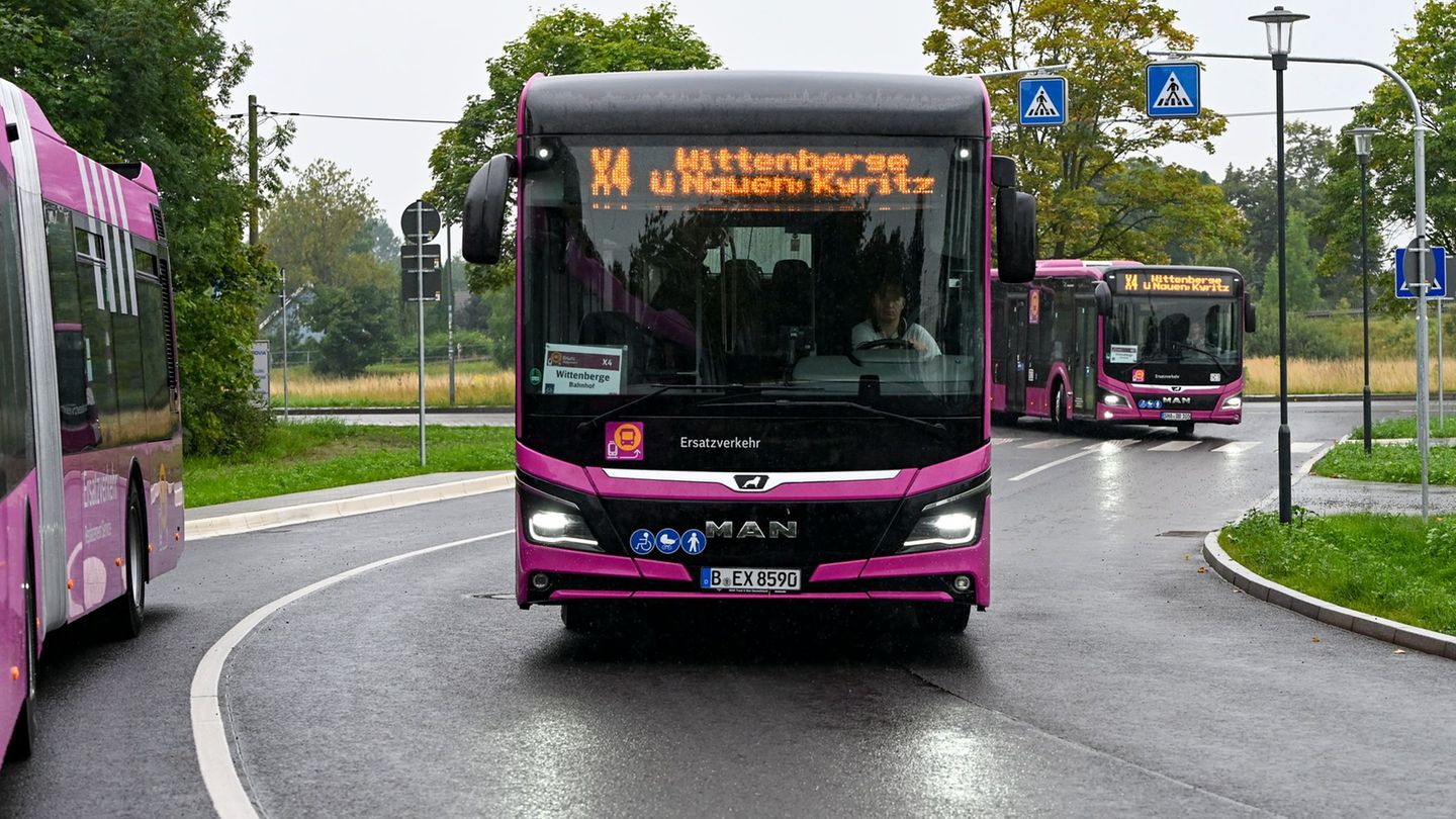 Der Ersatzverkehr mit Bussen bleibt auf vielen Linien noch bis Mitte Juni bestehen. (Archivbild) Foto: Jens Kalaene/dpa