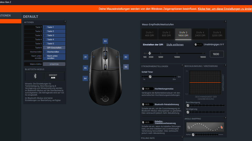 Besonders macht die SteelSeries Rival 3 Wireless ihr sogenanntes Angle-Snapping