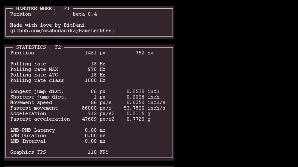 Die Abtastrate liegt wie bei den meisten Mäusen bei 1000 Hz