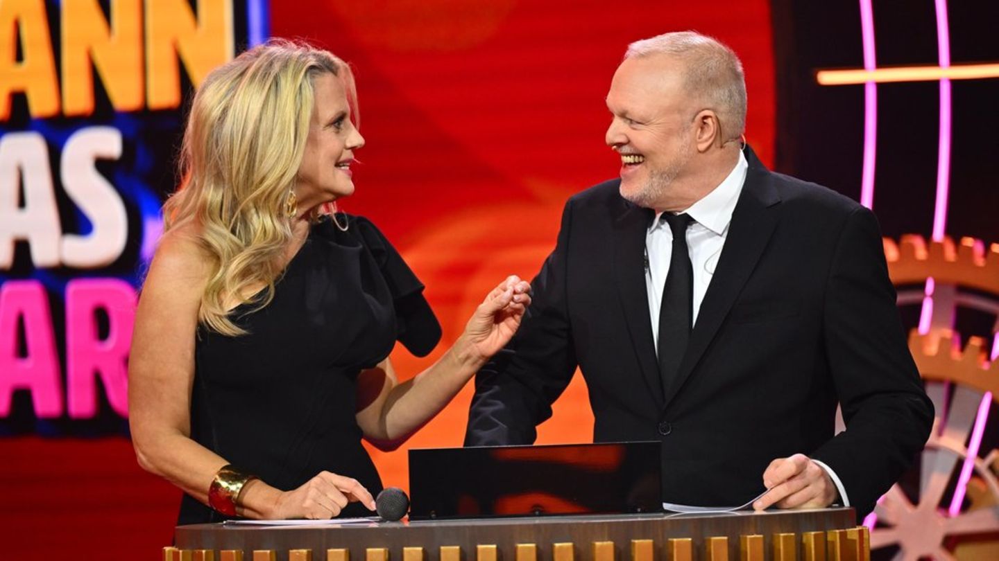 Barbara Schöneberger und Stefan Raab in ihrer neuen Samstagabendshow "Wer weiß wie wann was war?".