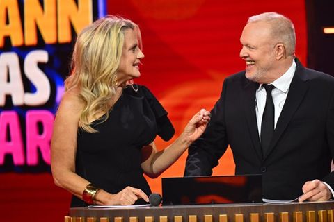 Barbara Schöneberger und Stefan Raab in ihrer neuen Samstagabendshow "Wer weiß wie wann was war?".