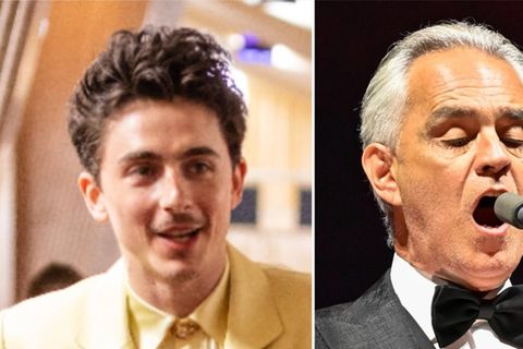 Timothée Chalamet (l.) hält Oper und Ballett im Gegensatz zu Andrea Bocelli für überholt.