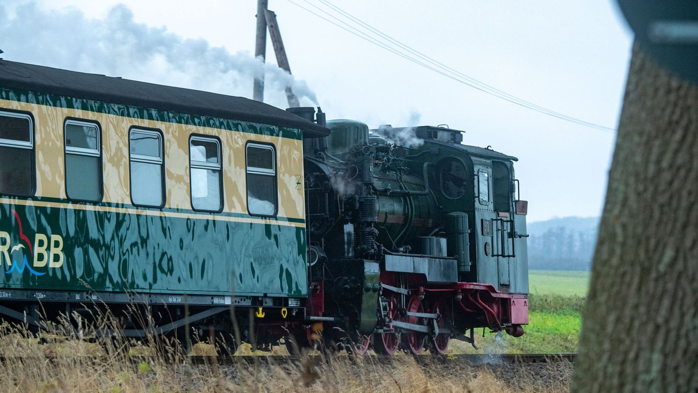 Der "Rasende Roland" unter Dampf im Einsatz. (Archivbild) Foto: Stefan Sauer/dpa
