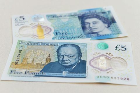 Winston Churchill auf einem Fünf-Pfund-Schein