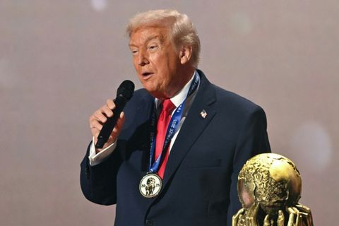 Trump bei der WM-Auslosung im Dezember 2025