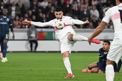 Deniz Undav schoss das 1:2 - und ärgerte sich mächtig über die Provokationen des FC Porto. Foto: Marijan Murat/dpa