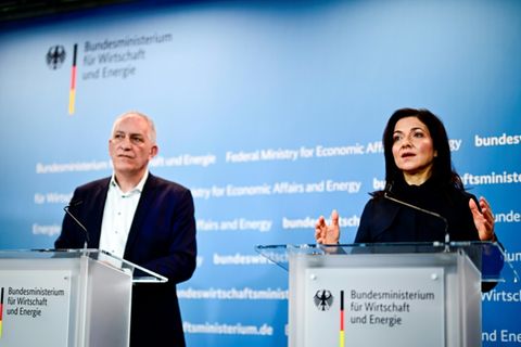 Katherina Reiche und IG-Metall-Chef Jürgen Kerner